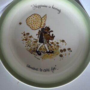 Holly Hobbie plate. Happiness is having someone to care for